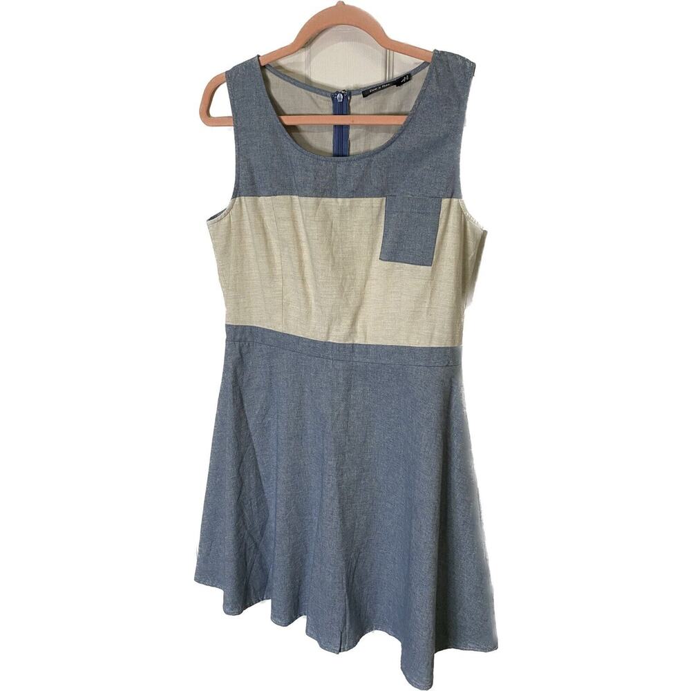 Doe & Rae Lined Fit & Flare Sleeveless Dress Large Front Pocket Night Out Career